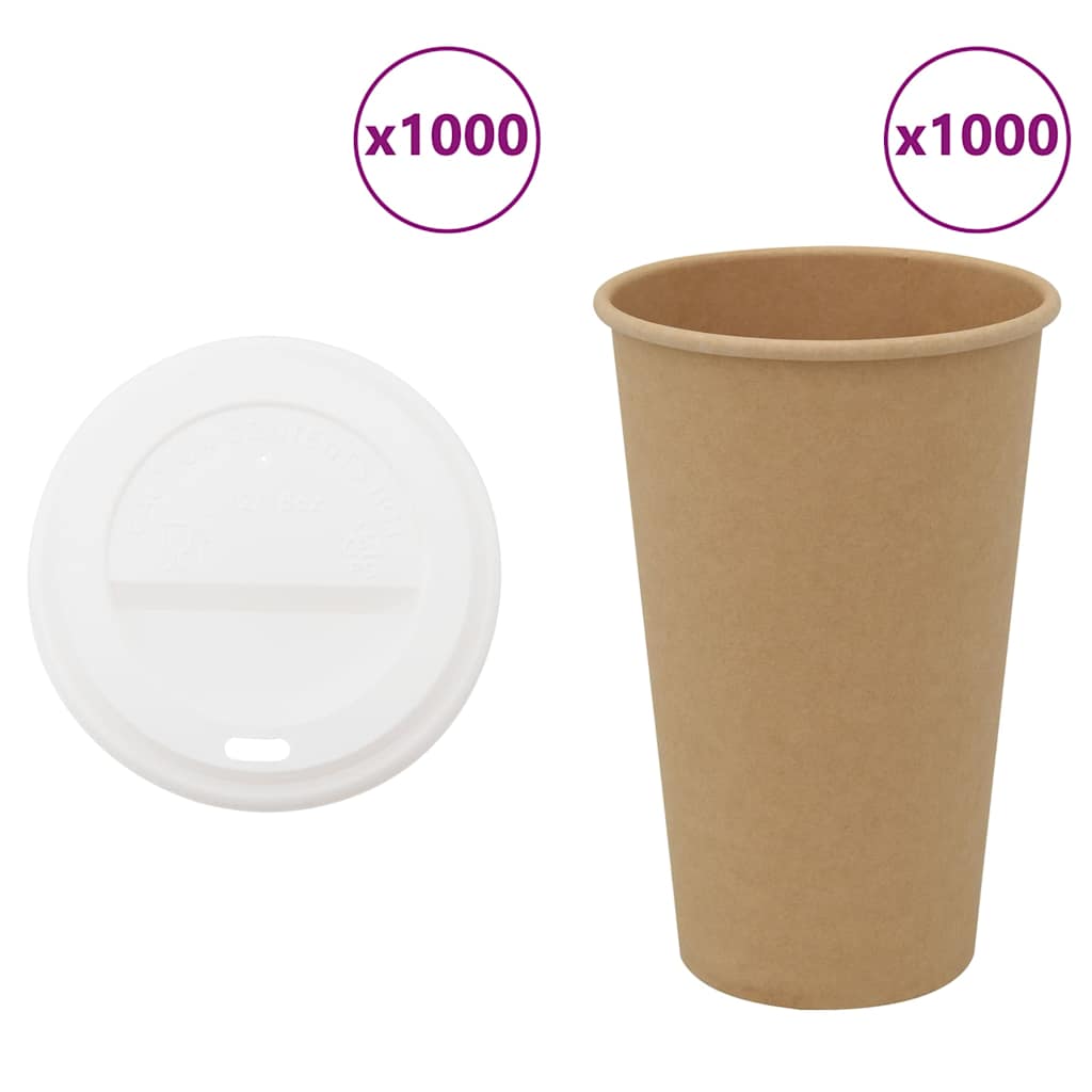 Kaffekoppar I Papper Med Lock 1000 St 16Oz 400Ml