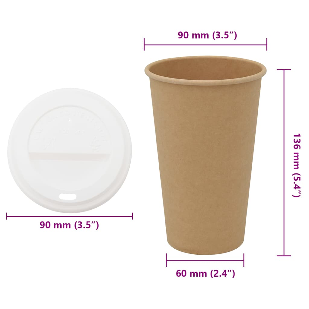 Kaffekoppar I Papper Med Lock 1000 St 16Oz 400Ml